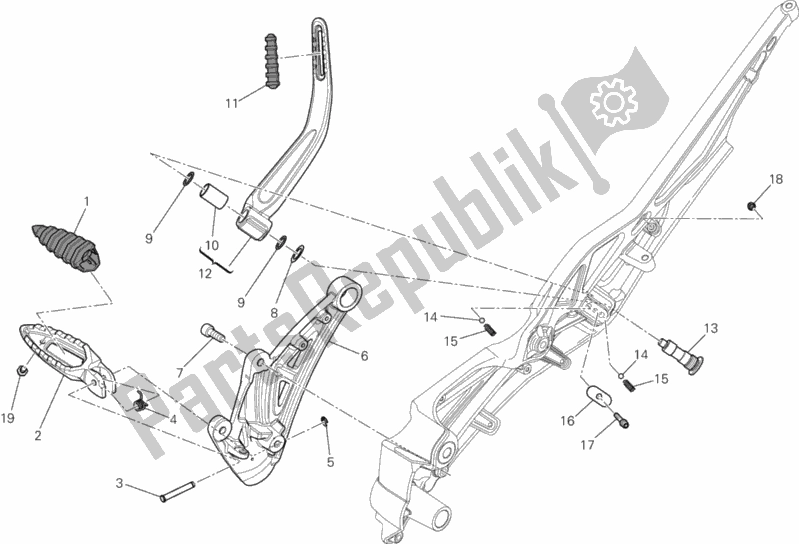 Todas las partes para Reposapiés, Derecha de Ducati Diavel Titanium USA 1200 2015